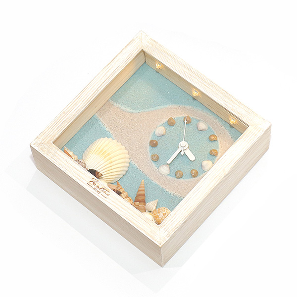 海洋深呼吸 手工木作時鐘-貝殼天堂 鐘右 家居品, 時鐘, 原木時鐘, 海洋時鐘, 手工時鐘, 療癒時鐘