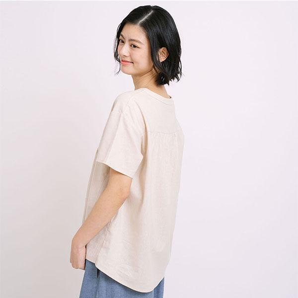 透氣棉麻釦子裝飾上衣-共2色 