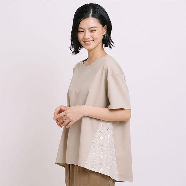 刺繡蕾絲拼接棉質上衣-共2色 