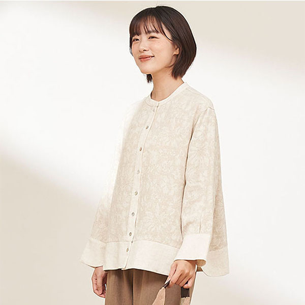 精緻刺繡棉麻開襟衫 