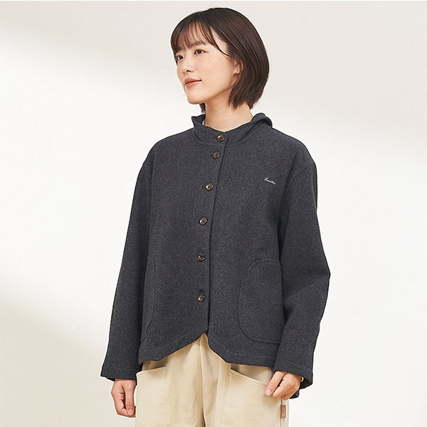 羊毛小立領保暖外套-共2色 