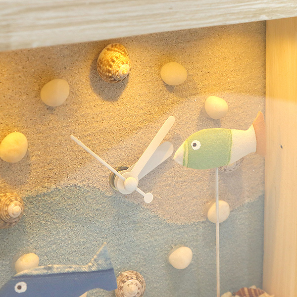 海洋深呼吸 手工木作時鐘-魚魚悠游 家居品, 時鐘, 原木時鐘, 海洋時鐘, 手工時鐘, 療癒時鐘