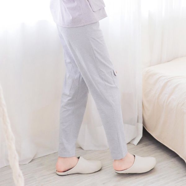 MIT有機棉素面跳色口袋長袖家居服/睡衣/居家服-麻花紫 睡衣,家居服,居家服,家居褲,居家褲,舒服睡衣,umorfil,膠原蛋白紗,美膚膠原蛋白,有機棉,親膚