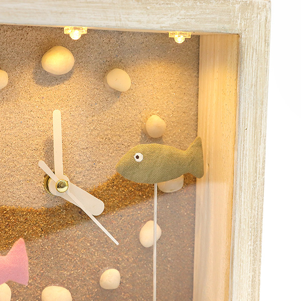 海洋深呼吸 手工木作時鐘-魚魚悠游 咖 家居品, 時鐘, 原木時鐘, 海洋時鐘, 手工時鐘, 療癒時鐘
