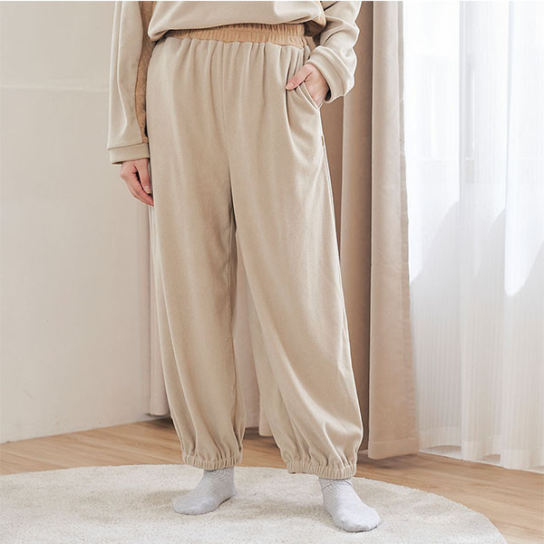 FLEECE搖粒絨半高領拼接上衣套裝-共2色 