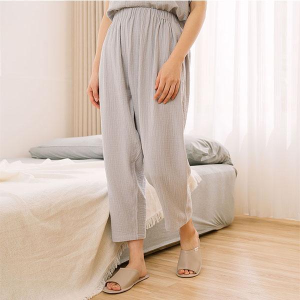 呼吸二重紗無側縫舒適長褲-共4色 
