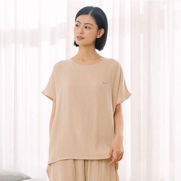 呼吸二重紗連袖上衣-共2色 