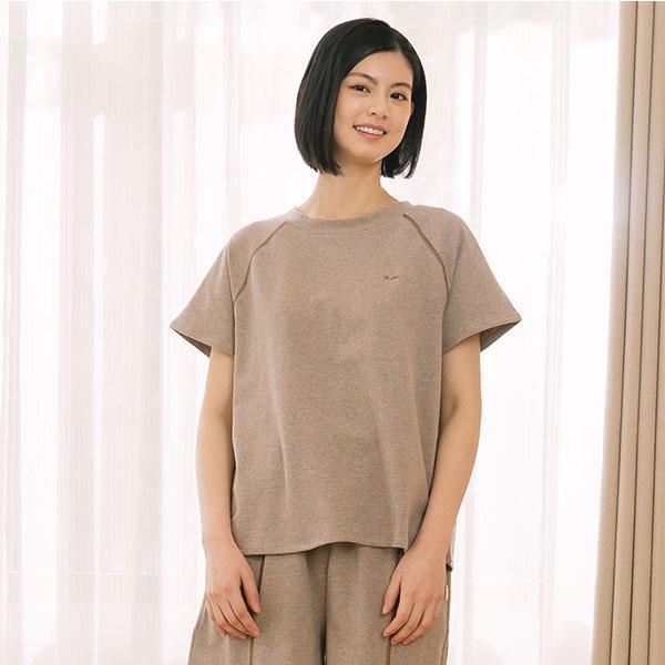 MIT有機棉車線配色三分袖上衣-共2色 