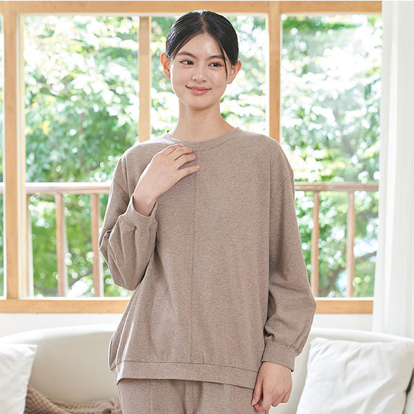 【成套優惠】MIT有機棉剪接設計圓領上衣套裝-共2色 