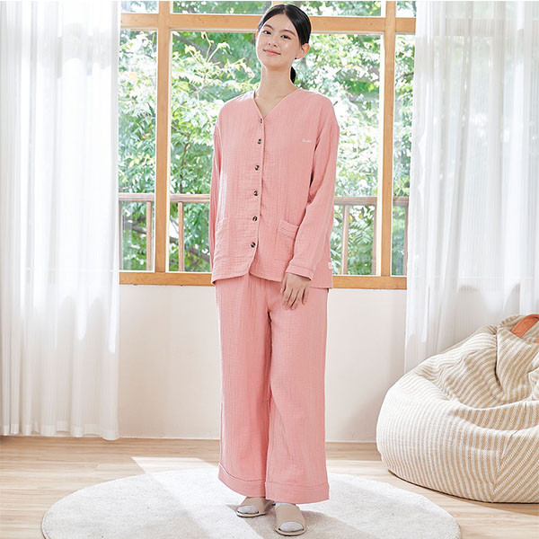 【成套優惠】呼吸三重紗柔軟開襟衫套裝-共2色 