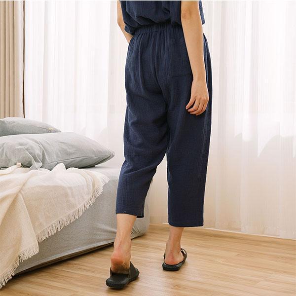呼吸二重紗無側縫舒適長褲-共4色 