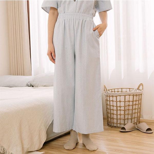 夏日清爽條紋開襟上衣套裝-共2色 