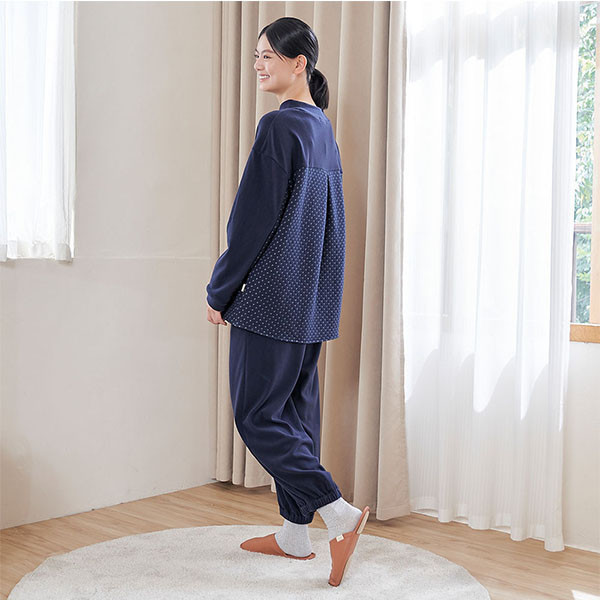 FLEECE搖粒絨半高領拼接上衣套裝-共2色 