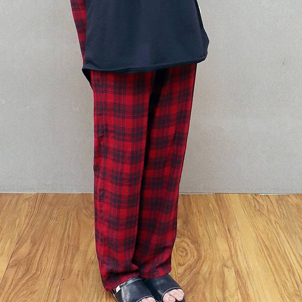 英倫風雙層紗格紋家居褲／居家長褲(共3色) 家居服,舒適,刺繡,台灣設計,台灣製造,文青,文創設計,刺蝟,居家良品