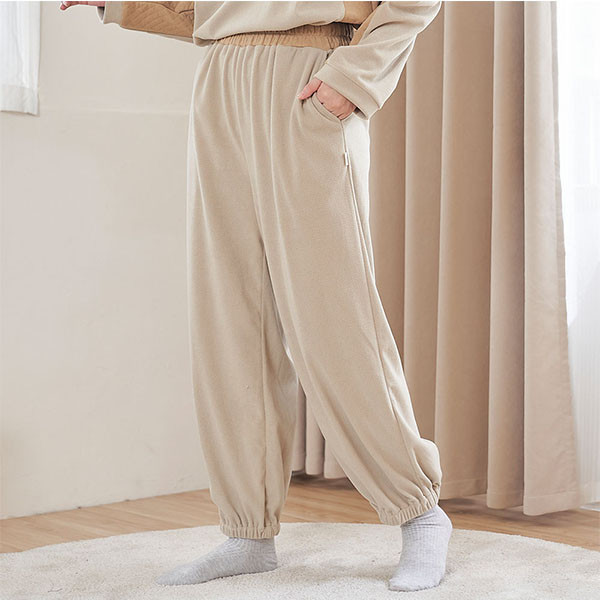 FLEECE搖粒絨舒適縮口長褲-共2色 