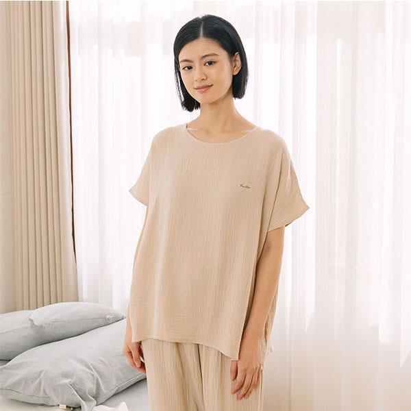 呼吸二重紗連袖上衣-共2色 