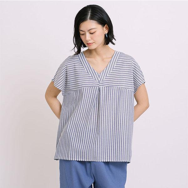 夏日清爽條紋連袖上衣-共2色 