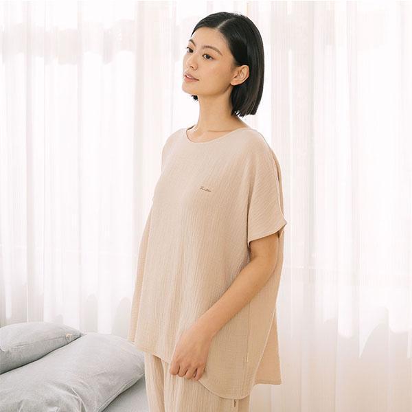 呼吸二重紗連袖上衣-共2色 