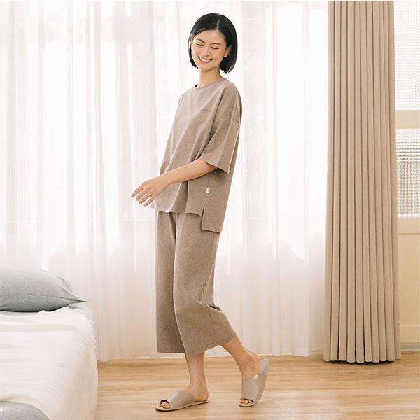 MIT有機棉五分袖上衣套裝-共2色 