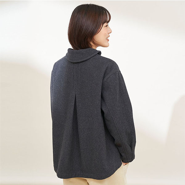 羊毛小立領保暖外套-共2色 