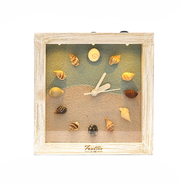 海洋深呼吸 手工木作時鐘-貝殼海洋 深 家居品, 時鐘, 原木時鐘, 海洋時鐘, 手工時鐘, 療癒時鐘