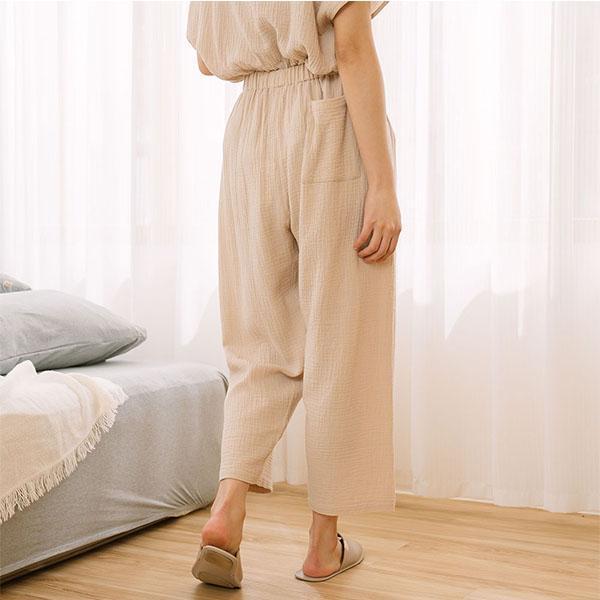 呼吸二重紗無側縫舒適長褲-共4色 