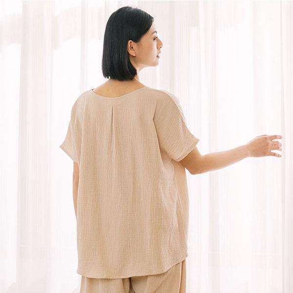 呼吸二重紗連袖上衣-共2色 