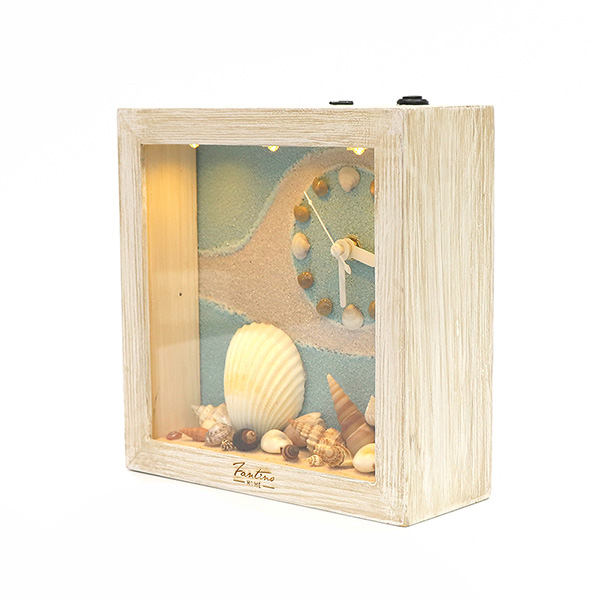 海洋深呼吸 手工木作時鐘-貝殼天堂 鐘右 家居品, 時鐘, 原木時鐘, 海洋時鐘, 手工時鐘, 療癒時鐘