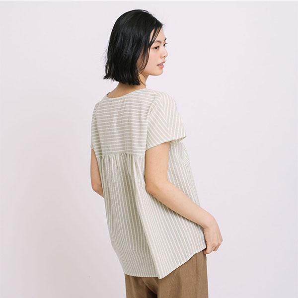 夏日清爽條紋連袖上衣-共2色 