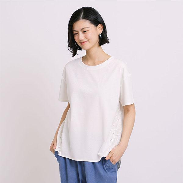 刺繡蕾絲拼接棉質上衣-共2色 