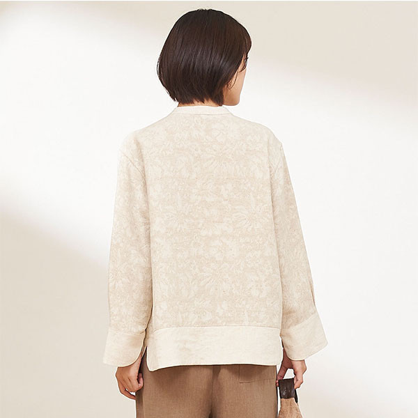 精緻刺繡棉麻開襟衫 