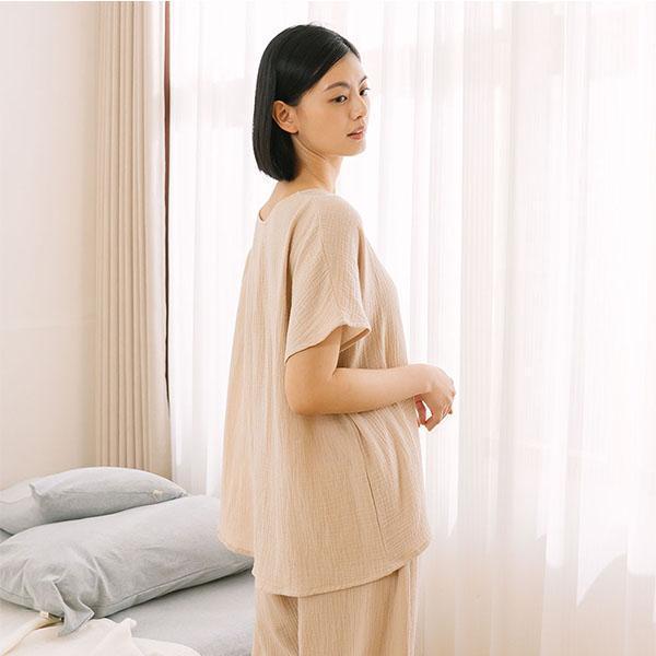 呼吸二重紗連袖上衣-共2色 