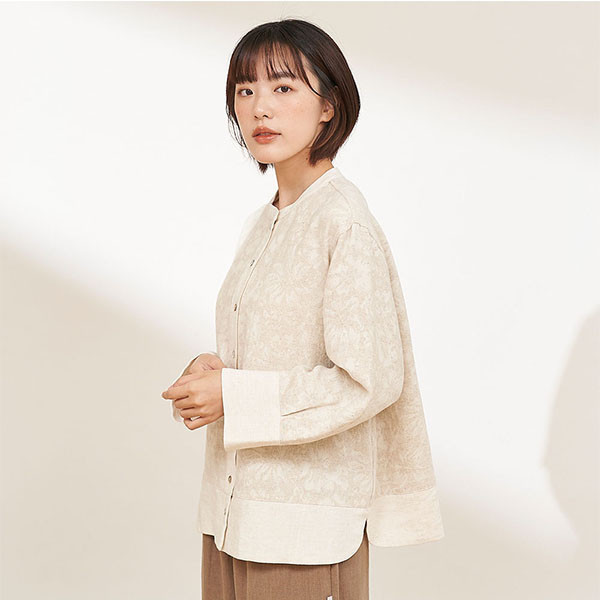 精緻刺繡棉麻開襟衫 