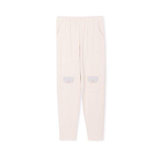 MIT有機棉素面跳色口袋長袖家居服/睡衣/居家服-麻花卡其 睡衣,家居服,居家服,家居褲,居家褲,舒服睡衣,umorfil,膠原蛋白紗,美膚膠原蛋白,有機棉,親膚