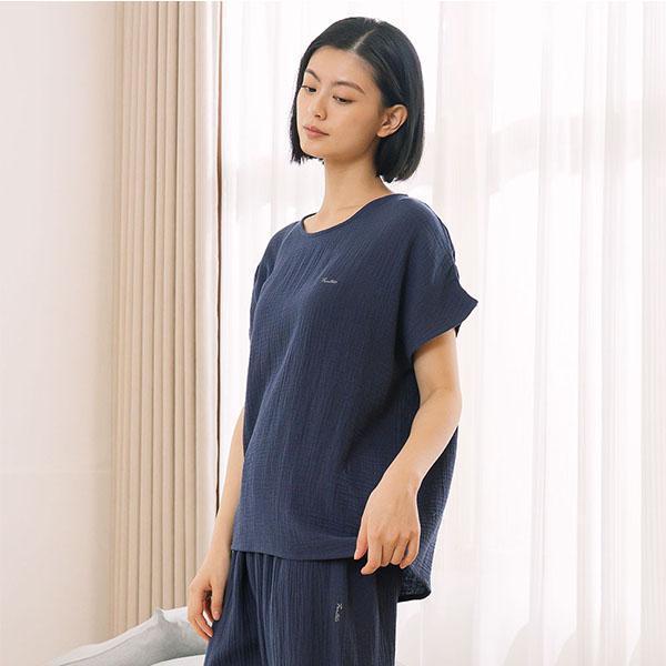 呼吸二重紗連袖上衣-共2色 