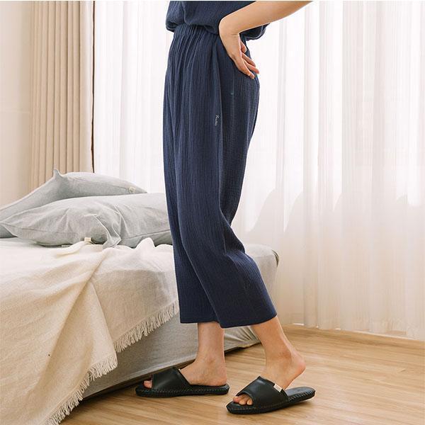呼吸二重紗無側縫舒適長褲-共4色 