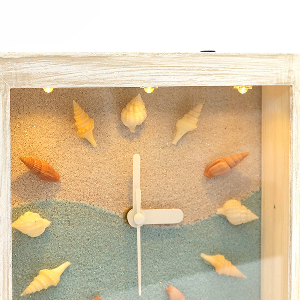 海洋深呼吸 手工木作時鐘-貝殼海洋 淺 家居品, 時鐘, 原木時鐘, 海洋時鐘, 手工時鐘, 療癒時鐘