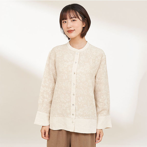 精緻刺繡棉麻開襟衫 