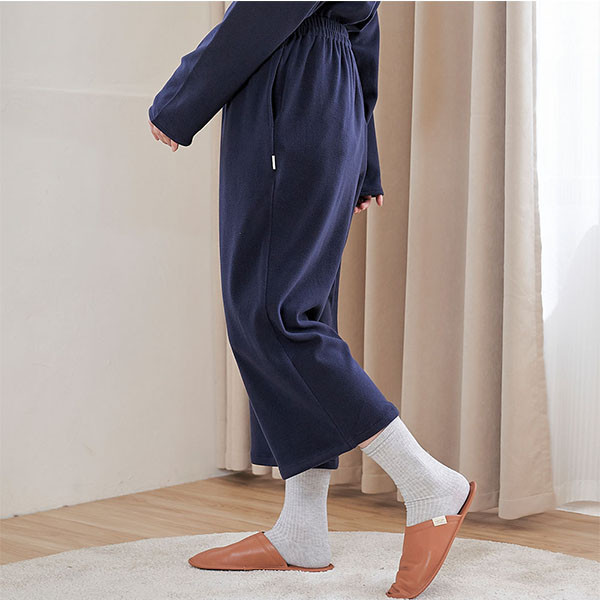 FLEECE搖粒絨舒適七分寬褲-共2色 