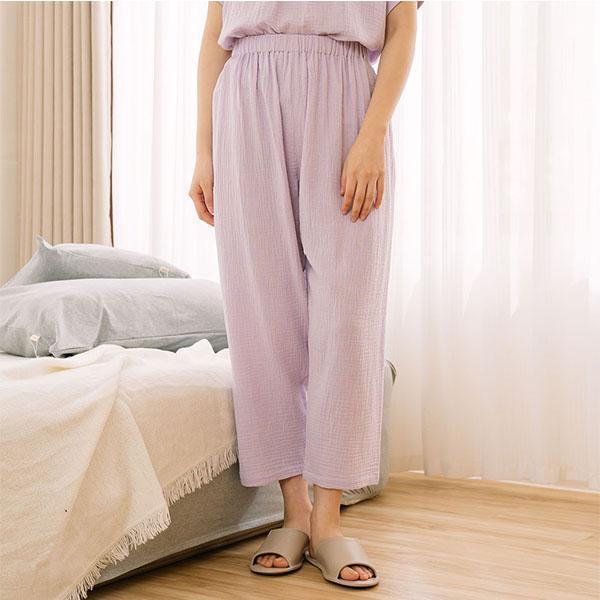 呼吸二重紗無側縫舒適長褲-共4色 
