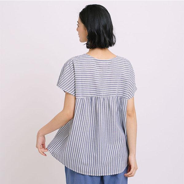 夏日清爽條紋連袖上衣-共2色 