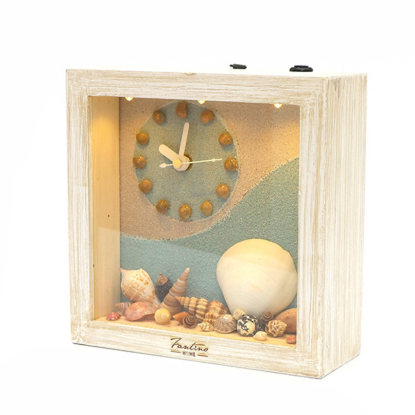 海洋深呼吸 手工木作時鐘-貝殼天堂 左鐘 家居品, 時鐘, 原木時鐘, 海洋時鐘, 手工時鐘, 療癒時鐘