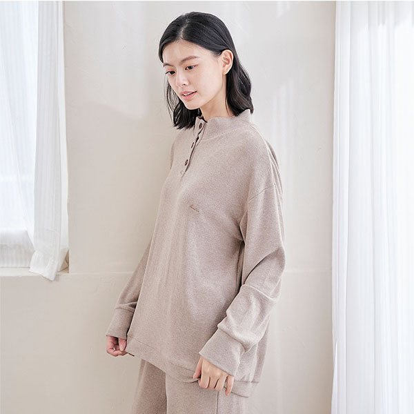 柔軟細緻羊絨半開襟上衣-共2色 