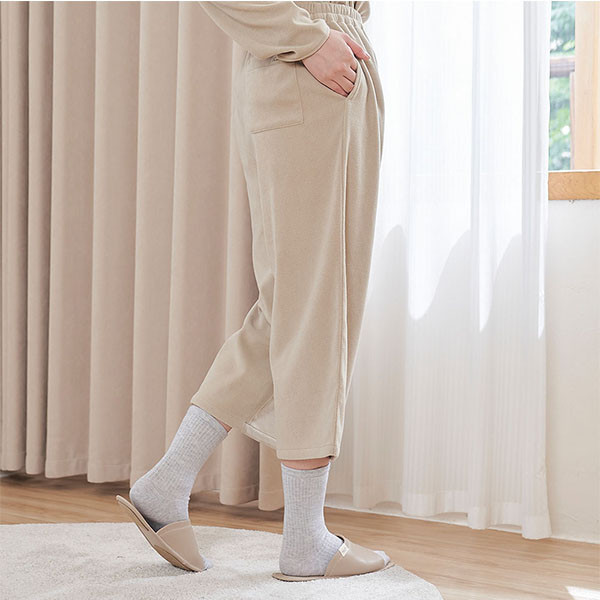 FLEECE搖粒絨舒適七分寬褲-共2色 