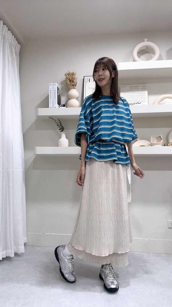 假跨寬救星半身裙 白 杏 黑 