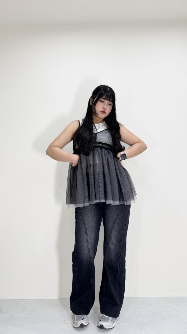 修身黑色牛仔彈力褲  S~2XL 