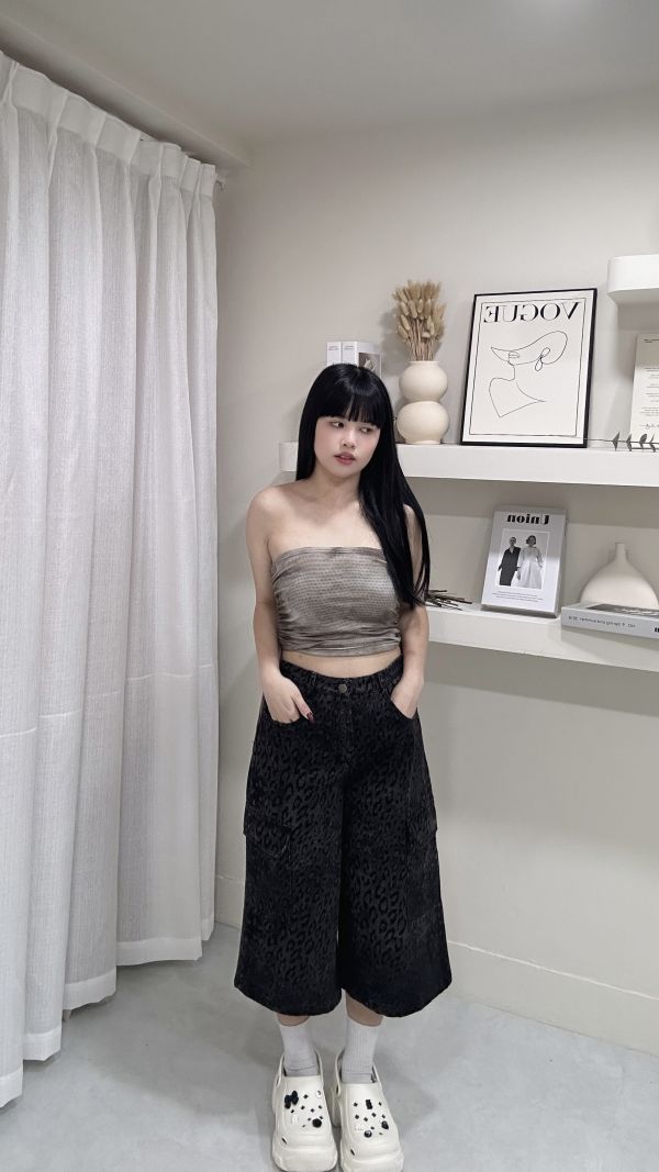 個性豹紋八分褲（S~L) 