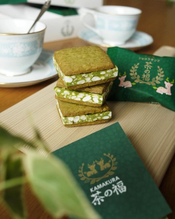KAMAKURA 茶の福 抹茶巧克力夾心餅乾 實森 KAMAKURA,茶の福,抹茶點心,實森,抹茶巧克力夾心餅乾,兔瑪星日本選物店
