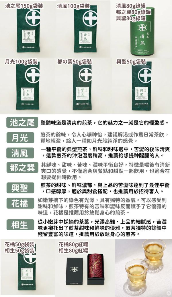 中村藤吉 煎茶 清風 月光 池之尾 興聖 花橘 中村藤吉,煎茶,清風,月光,池之尾,興聖,花橘,兔瑪星日本選物店