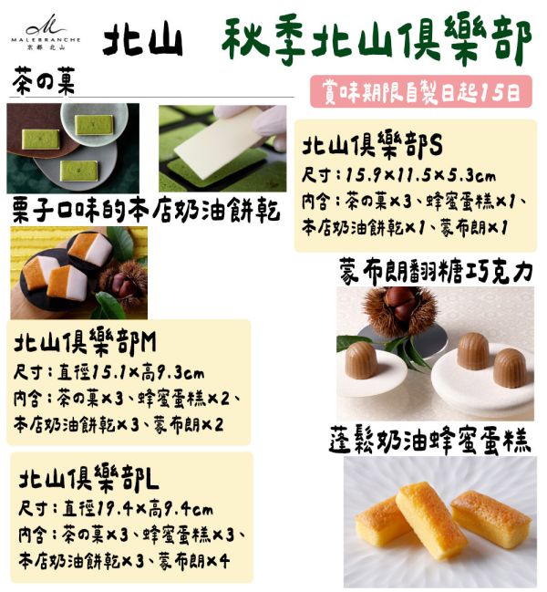 【9月團限定】京都北山 秋季禮盒 秋季北山俱樂部 本店奶油餅乾 茶之菓 京都北山,栗子口味,本店奶油餅乾,秋季禮盒,秋季北山俱樂部,茶之菓,兔瑪星日本選物店